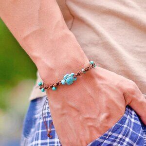 Cute sea turtle bohemian style bracelet. Men's or Women's